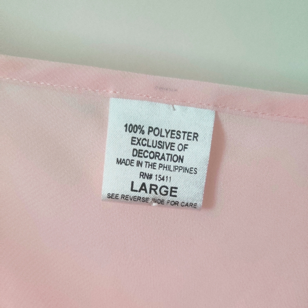 🧸 SOLD 🧸Baby Pink Cottagecore Floral Chiffon Top - Picture 10 of 11